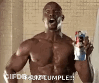 Shirtless Man Showering With Pepsi Can GIF