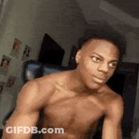 Shirtless Man Sitting In Chair GIF
