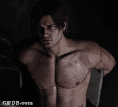 Shirtless Man Sitting In Chair In Dark GIF