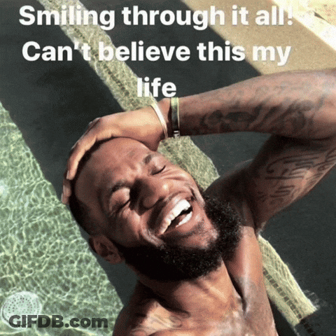 Shirtless Man Smiling In Front Of Pool Smiling Through It All Cant Believe This My Life GIF