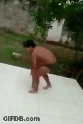 Shirtless Man Squatting GIF