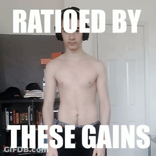 Shirtless Man Standing In Front Of Door Ratioed By These Gains GIF