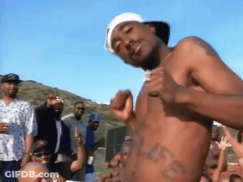 Shirtless Man Standing In Front Of Group GIF