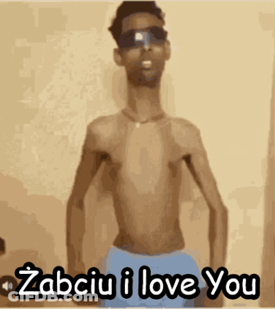 Shirtless Man Sunglasses Blue Shorts Saying I Love You GIF