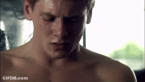 Shirtless Man Sweating Close Up GIF