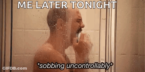 Shirtless Man Taking Shower GIF