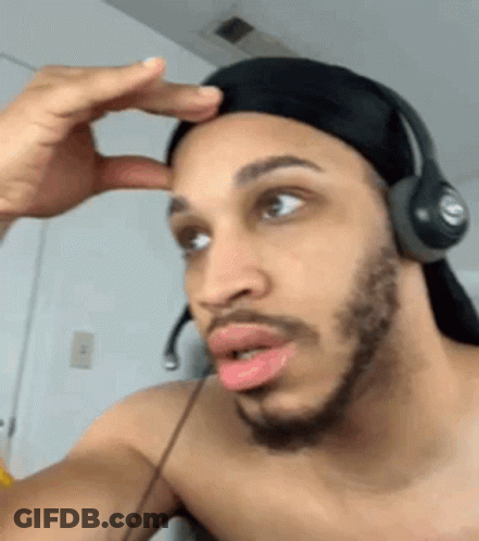 Shirtless Man Wearing Headphones And Headband GIF