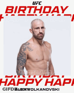 Shirtless Man With Arm Tattoo On UFC Birthday Card GIF