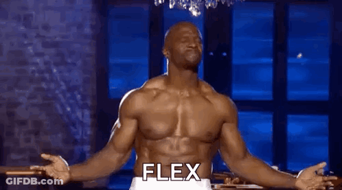 Shirtless Man With Arms Outstretched Flex GIF