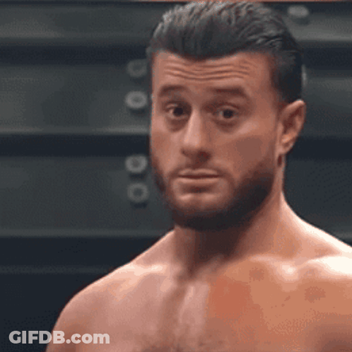 Shirtless Man With Beard Making Funny Face GIF