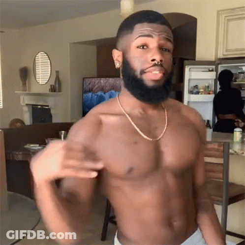 Shirtless Man With Beard Thumbs Up GIF