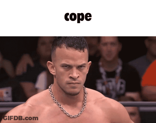 Shirtless Man With Chain And Cope Text GIF