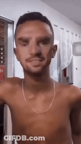 Shirtless Man With Chain Funny Face GIF