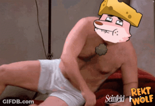 Shirtless Man With Cheese Head Seinfeld I Wolf GIF