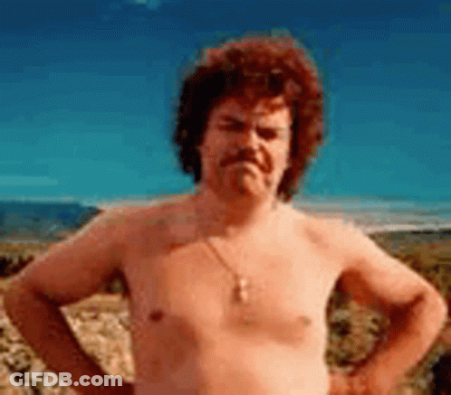 Shirtless Man With Curly Hair And Mustache GIF