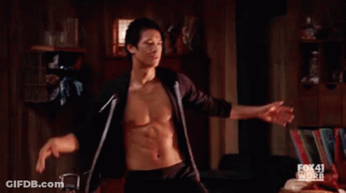 Shirtless Man With Fox 41 Logo GIF