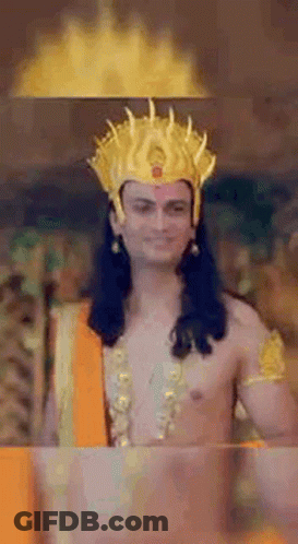 Shirtless Man With Gold Crown And Necklace GIF