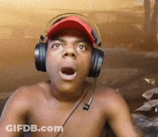 Shirtless Man With Headphones And Red Hat Surprised GIF