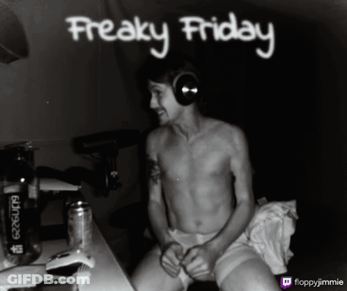 Shirtless Man With Headphones On Bed Freaky Friday GIF