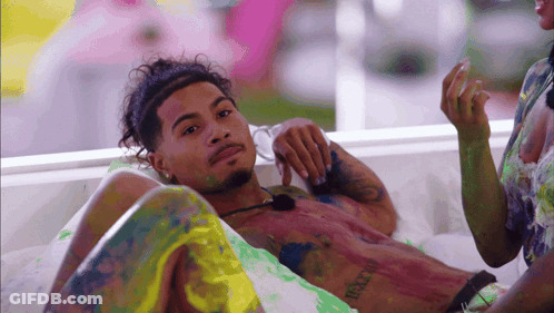 Shirtless Man With I Love You Tattoo GIF