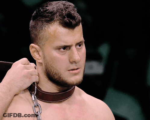 Shirtless Man With Leather Collar And Chains GIF