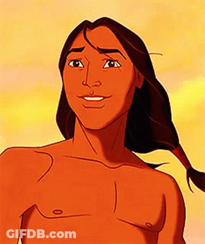 Shirtless Man With Long Hair And Ponytail GIF
