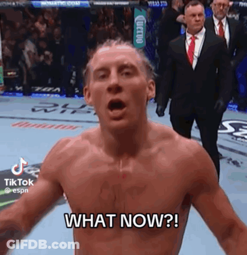 Shirtless Man With Mouth Open Says What Now GIF