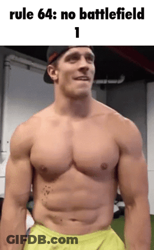 Shirtless Man With Rule 64 No Battlefield 1 GIF