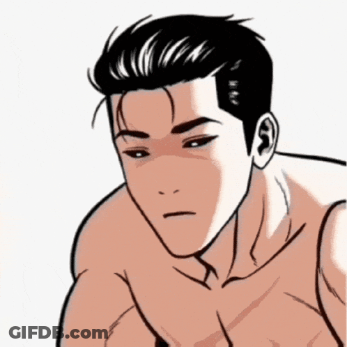Shirtless Man With Serious Expression GIF