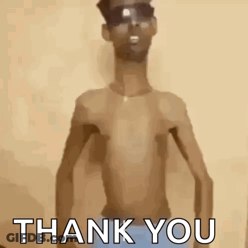Shirtless Man With Sunglasses Thank You GIF