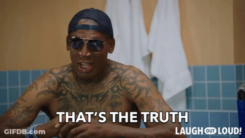 Shirtless Man With Tattoos Says That's The Truth Laugh Out Loud GIF