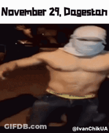 Shirtless Man With White Hat Dancing November 29Th GIF