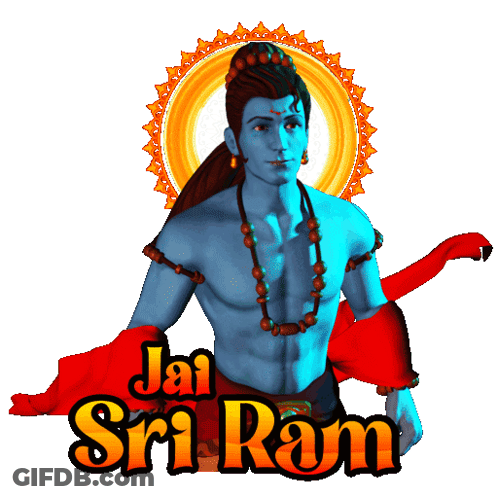 Shirtless Man With Words Jai Sri Ram GIF