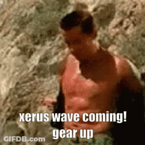 Shirtless Man With Xerus Wave Coming Gear Up GIF