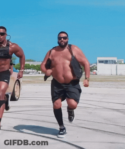 Shirtless Men Running GIF