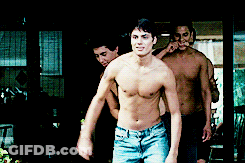 Shirtless Men Walking Together GIF
