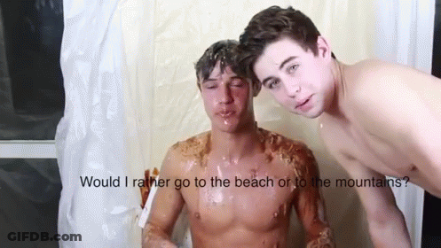 Shirtless Men Would I Rather Go To The Beach Or The Mountains GIF