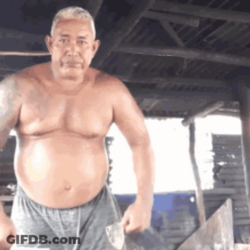 Shirtless Old Man Dancing Kitchen Funny GIF