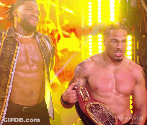 Shirtless Wrestler Holding Belt #Tiffanyluv24 GIF