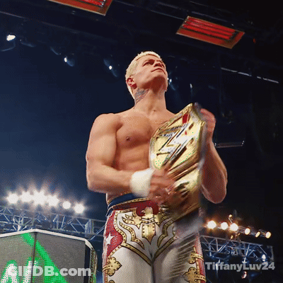 Shirtless Wrestler Holding Championship Belt With Tiffanyluv24 GIF