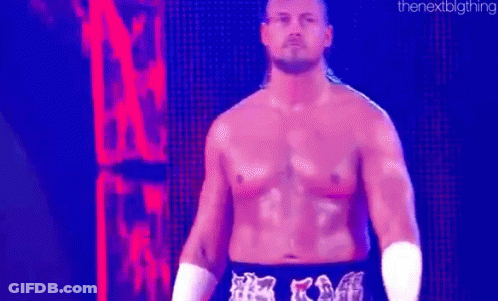 Shirtless Wrestler In Red Ring GIF