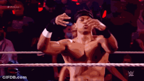 Shirtless Wrestler In Ring #205Live GIF