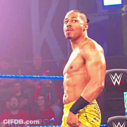 Shirtless Wrestler In Ring With Tiffany Luv24 GIF