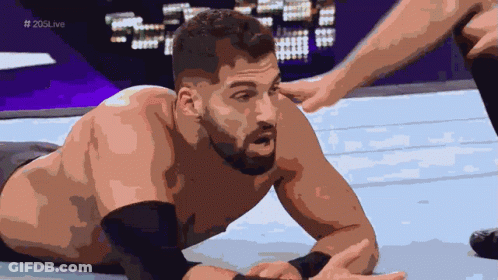 Shirtless Wrestler Pinned With Hand On Face #203Liv GIF