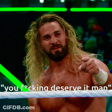 Shirtless Wrestler Pointing You F*cking Deserve It Man GIF