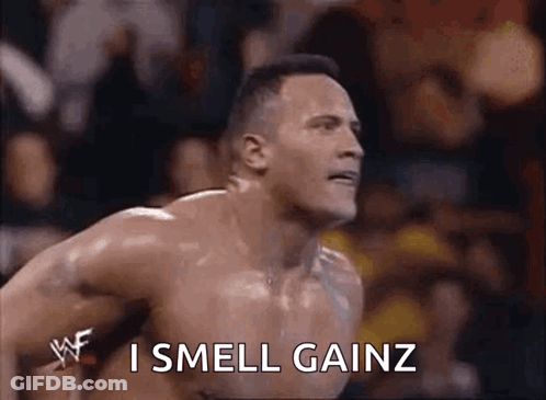 Shirtless Wrestler Saying I Smell Gainz GIF