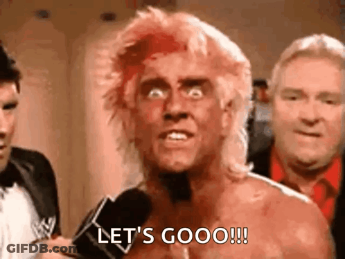 Shirtless Wrestler Saying Let's Goooo GIF