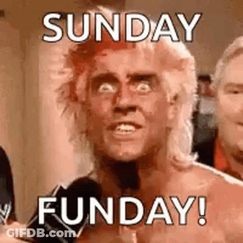 Shirtless Wrestler Saying Sunday Funday GIF