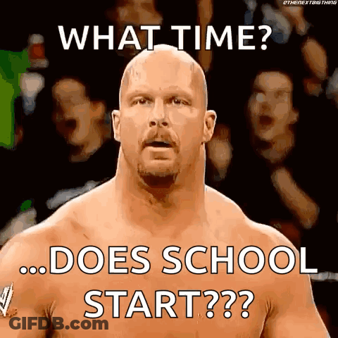 Shirtless Wrestler What Time Does School Start GIF