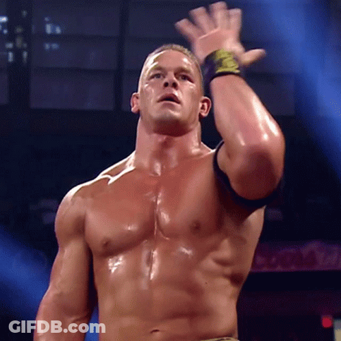 Shirtless Wrestler With Smack Down Wristband GIF